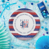 抽象芸術アメリカの7月4日のカスタム文字 ペーパープレート (パーティー)