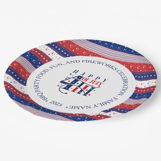 抽象芸術アメリカの7月4日のカスタム文字 ペーパープレート (アングル)