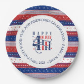 抽象芸術アメリカの7月4日のカスタム文字 ペーパープレート (正面)