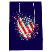 抽象芸術アメリカンフラッグアートプリント ミディアムペーパーバッグ (裏面)
