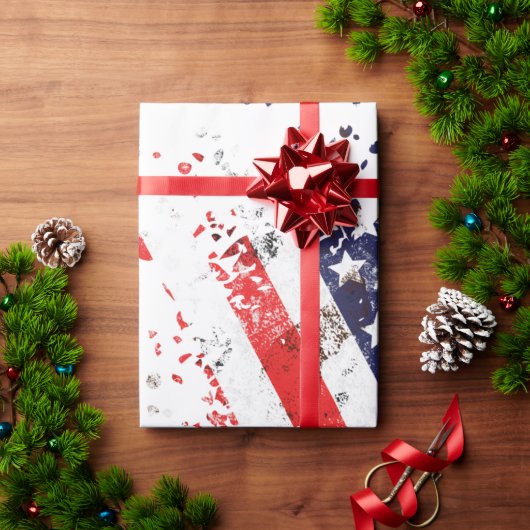抽象芸術アメリカンフラッグアートプリント ラッピングペーパー (クリスマスギフト)