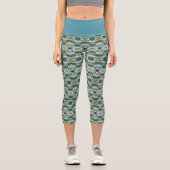 抽象芸術アメリカ先住民インディアンモザイクアートパターン カプリレギンス (正面)