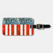 抽象芸術アメリカ国旗のデザイン ラゲッジタグ (正面横)