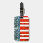 抽象芸術アメリカ国旗のデザイン ラゲッジタグ (正面縦)