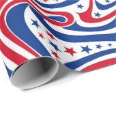 抽象芸術アメリカ国旗の愛国的パターン ラッピングペーパー (ロールコーナー)