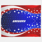 抽象芸術アメリカ国旗の星とストライプ2 フリースブランケット (正面(横))