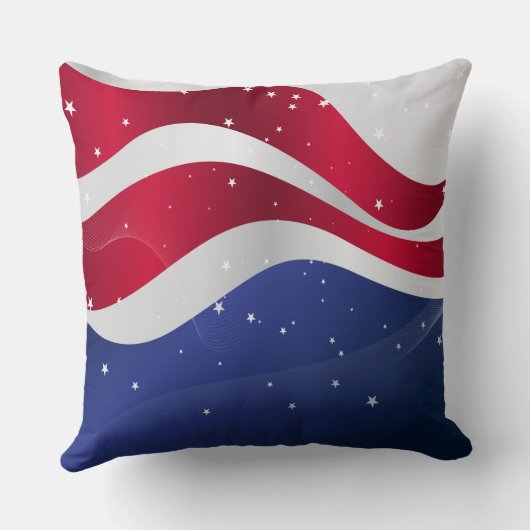 抽象芸術アメリカ国旗の星とストライプ クッション (裏面)