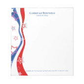 抽象芸術アメリカ国旗の星とストライプ ノートパッド (正面)