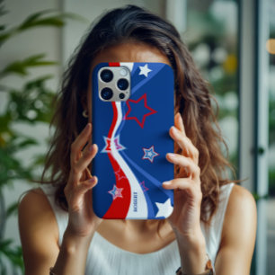 抽象芸術アメリカ国旗の星とストライプ iPhone 16 PROケース