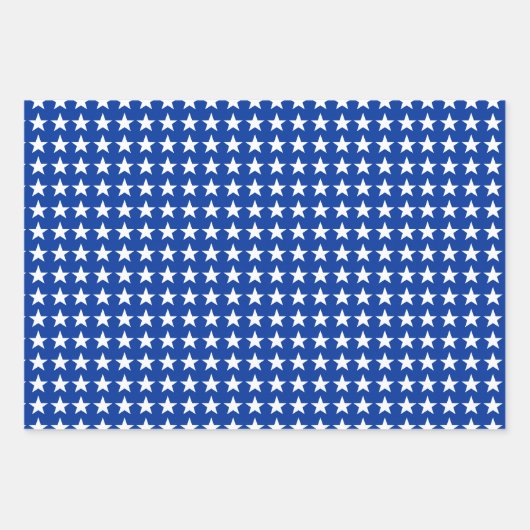 抽象芸術アメリカ国旗の赤白青スターストライプズ ラッピングペーパーシート (正面3)