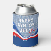 抽象芸術アメリカ国旗デザイン愛国的デザイン 缶クーラー (缶正面)