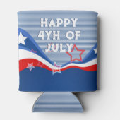 抽象芸術アメリカ国旗デザイン愛国的デザイン 缶クーラー (裏面)