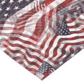 抽象芸術アメリカ赤白青国旗のモチーフ ショートテーブルランナー (コーナー)