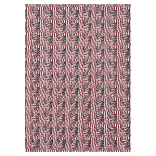 抽象芸術アメリカ赤白青国旗のモチーフ テーブルクロス (正面)