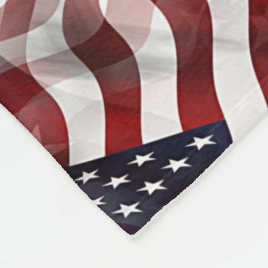 抽象芸術アメリカ赤白青国旗のモチーフ フリースブランケット (角)