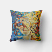 抽象芸術アモダンートイエローオレンジブルー クッション (裏面)