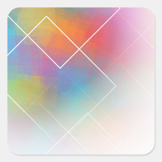 抽象芸術アモダンートカスタムピンクレッドオレンジトレンディー スクエアシール (正面)