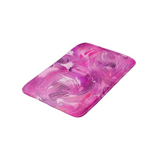 抽象芸術アモダンートパープルピンク バスマット (アングル)