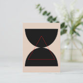 抽象芸術アモダンート幾何学的型枠ブラック ポストカード (スタンド正面)