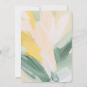 抽象芸術アモダンート絵を描のブライダル結婚ブランチ 招待状 (裏面)