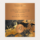 抽象芸術アモダンート絵画銅ブラックモノグラム 名刺 (外部フラット)