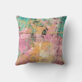 抽象芸術アモダンート装飾用クッションピンクターコイズ クッション (裏面)