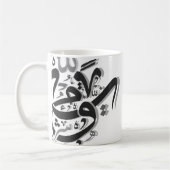 抽象芸術アラビア書道のアートワーク コーヒーマグカップ (左)