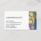 抽象芸術アルコカラフルールインク液体アート 名刺 (裏面)