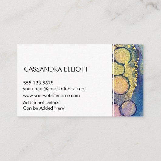 抽象芸術アルコカラフルールインク液体アート 名刺 (裏面)