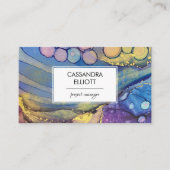 抽象芸術アルコカラフルールインク液体アート 名刺 (正面)