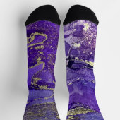 抽象芸術アルコールインクアートリッチプルプルと金ゴールド ソックス (上部)