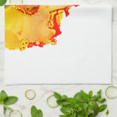 抽象芸術アルコールインクイエローグリーン キッチンタオル (折り畳み)