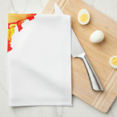 抽象芸術アルコールインクイエローグリーン キッチンタオル (四つ折り)