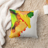 抽象芸術アルコールインクイエローグリーン クッション (ブランケット)