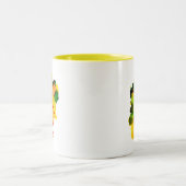 抽象芸術アルコールインクイエローグリーン ツートーンマグカップ (中央)