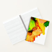 抽象芸術アルコールインクイエローグリーン ノートブック (内部)