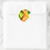 抽象芸術アルコールインクイエローグリーン ラウンドシール (バッグ)