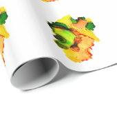 抽象芸術アルコールインクイエローグリーン ラッピングペーパー (ロールコーナー)