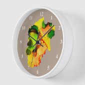 抽象芸術アルコールインクイエローグリーン 壁時計 (傾斜)