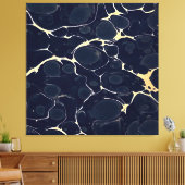 抽象芸術アルコールインクスタイルアートinダークブルーII キャンバスプリント (インサイチュ (リビング))