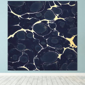 抽象芸術アルコールインクスタイルアートinダークブルーII キャンバスプリント (インサイチュ (ウッドフロア))