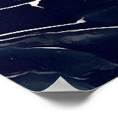 抽象芸術アルコールインクスタイルアートinダークブルーII ポスター (角)