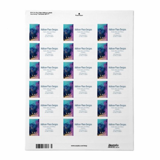 抽象芸術アルコールインク流体アート住所 シール (フルシート)