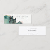 抽象芸術アルコールインク金ゴールドグリーンイヤリングディスプレイ スキニー名刺 (正面/裏面)