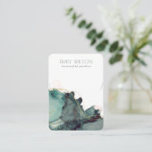 抽象芸術アルコールインク金ゴールドグリーンネックレスディスプレイ 名刺 (スタンド正面)