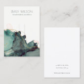 抽象芸術アルコールインク金ゴールドグリーンヘアピンディスプレイ 名刺 (正面/裏面)