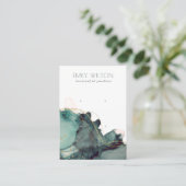 抽象芸術アルコールインク金ゴールドグリーン2イヤリングディスプレイ 名刺 (スタンド正面)