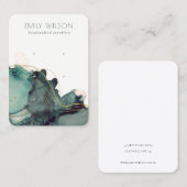 抽象芸術アルコールインク金ゴールドグリーン3イヤリングディスプレイ 名刺 (正面/裏面)