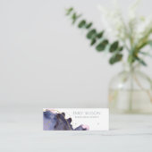 抽象芸術アルコールインク金ゴールドネイビーイヤリングディスプレイ スキニー名刺 (スタンド正面)