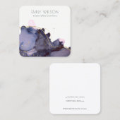 抽象芸術アルコールインク金ゴールドネイビーイヤリングディスプレイ スクエア名刺 (正面/裏面)